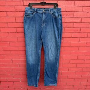 Eileen Fisher Organic Cotton Stretch Straight Leg High Rise Jean Slim Fit‎ 14